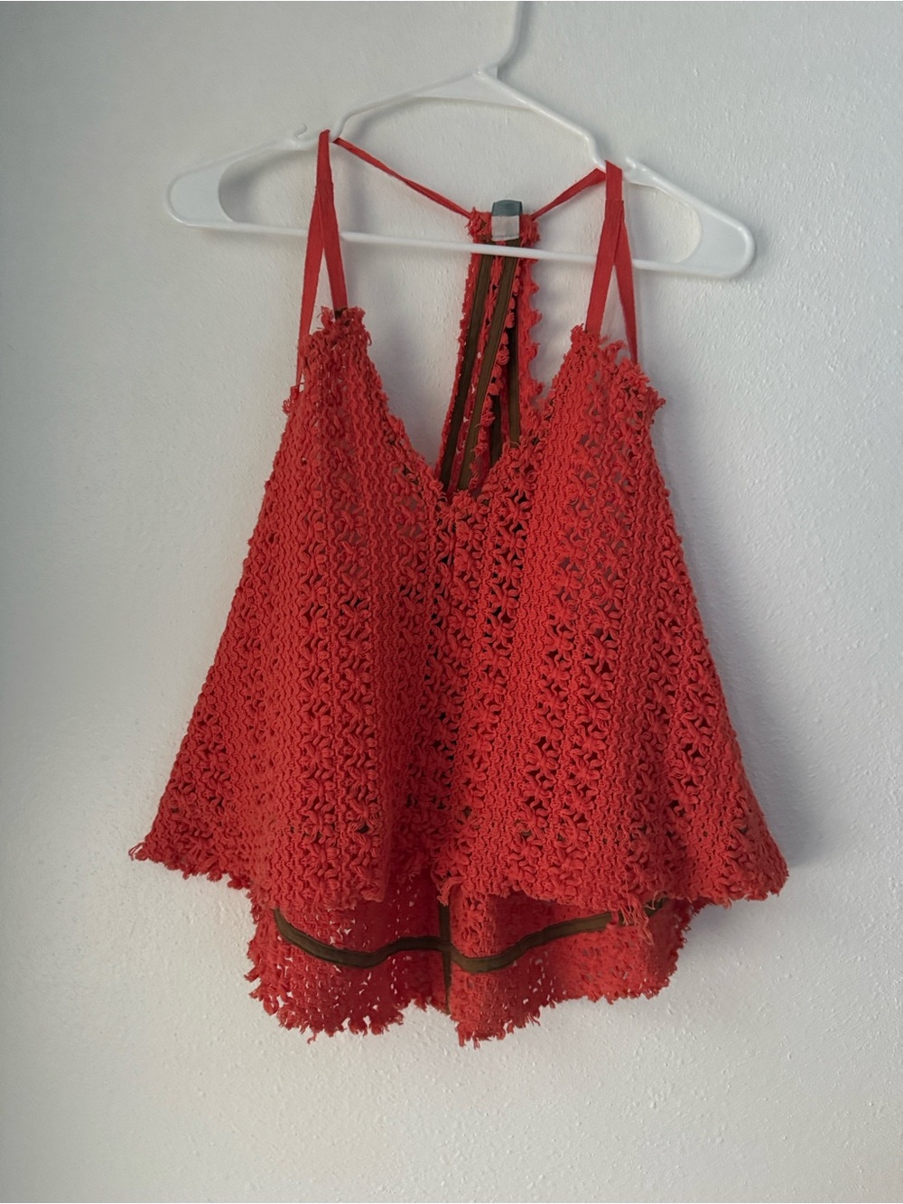 Free People Beach FP Size Small Crochet 🧶 Tank Loose Fit Orange